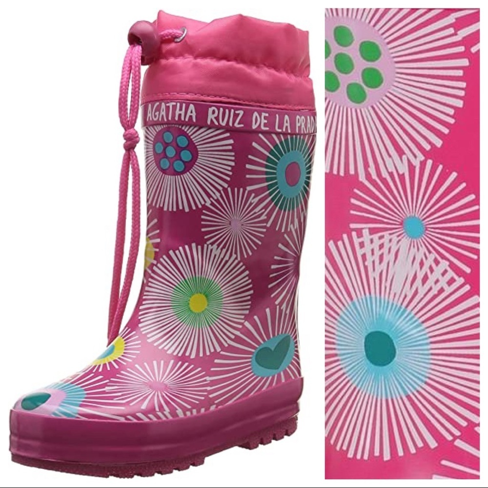 NWT. Agatha Ruiz De La Prada Pink Rainy Boots. Size 13,5. - Picture 4 of 7